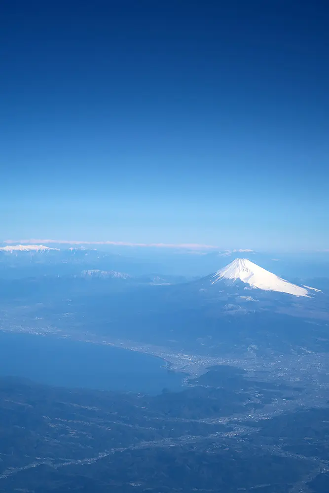 飛行機の窓から：伊豆半島～立山